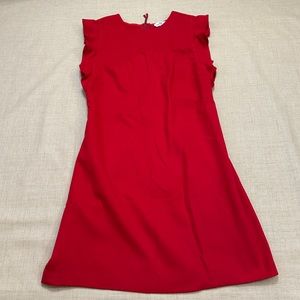 Vineyard Vines Red Flutter Sleeve Ponte Knit Shift Mini Dress